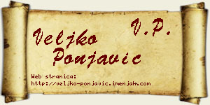 Veljko Ponjavić vizit kartica